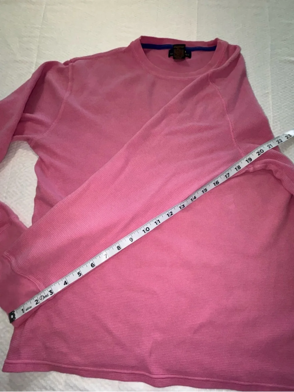 POLO RALPH LAUREN Pencil Eraser Pink Long Sleeve Cotton Waffle Shirt 50 Size L